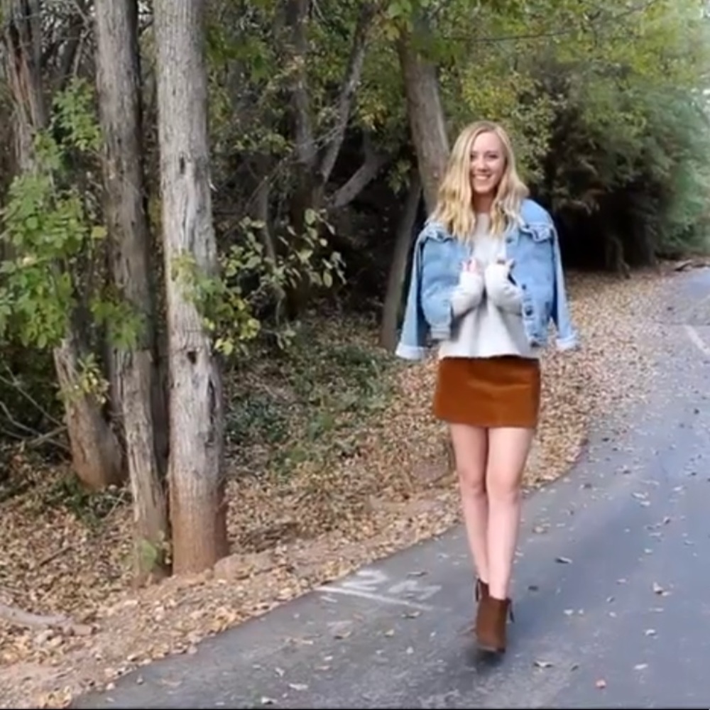 Brown corduroy skirt from forever 21